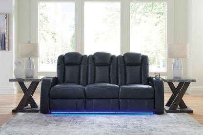 Fyne - dyme - Power Reclining Sofa With Adj Headrest - Hornell Furniture Outlet