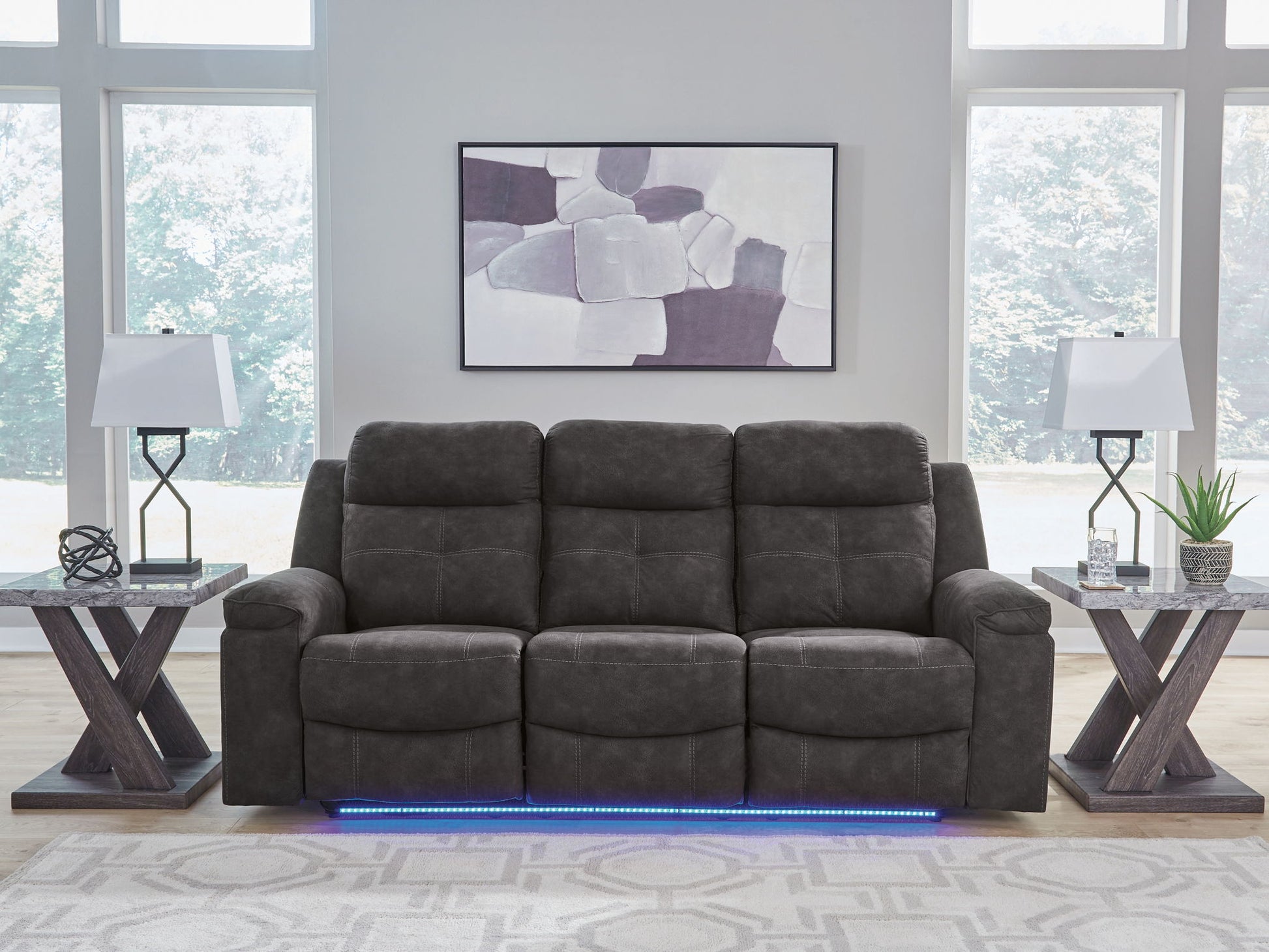 Brysonview - Reclining Sofa - Charcoal - Hornell Furniture Outlet