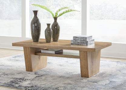 Kristiland - Light Brown - Rectangular Cocktail Table - Hornell Furniture Outlet