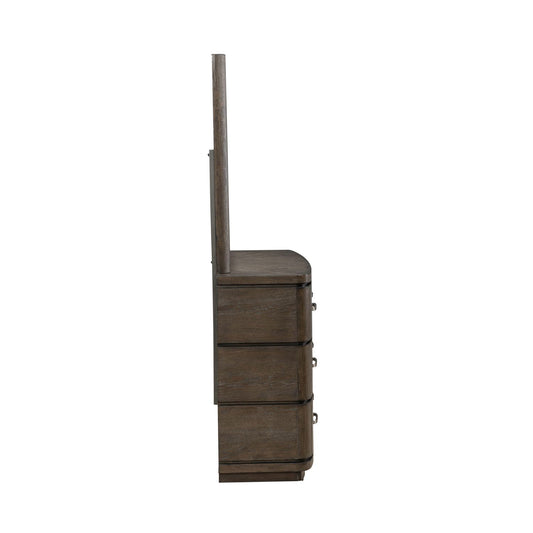Cascade Falls - Dresser & Mirror - Satin Espresso - Hornell Furniture Outlet