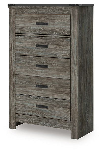 Frandern - Gray - Five Drawer Chest - Hornell Furniture Outlet