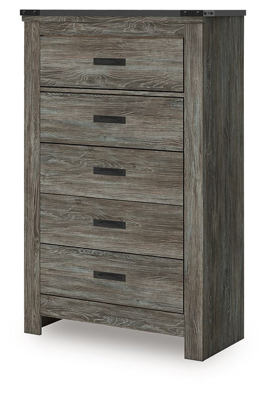 Frandern - Gray - Five Drawer Chest - Hornell Furniture Outlet