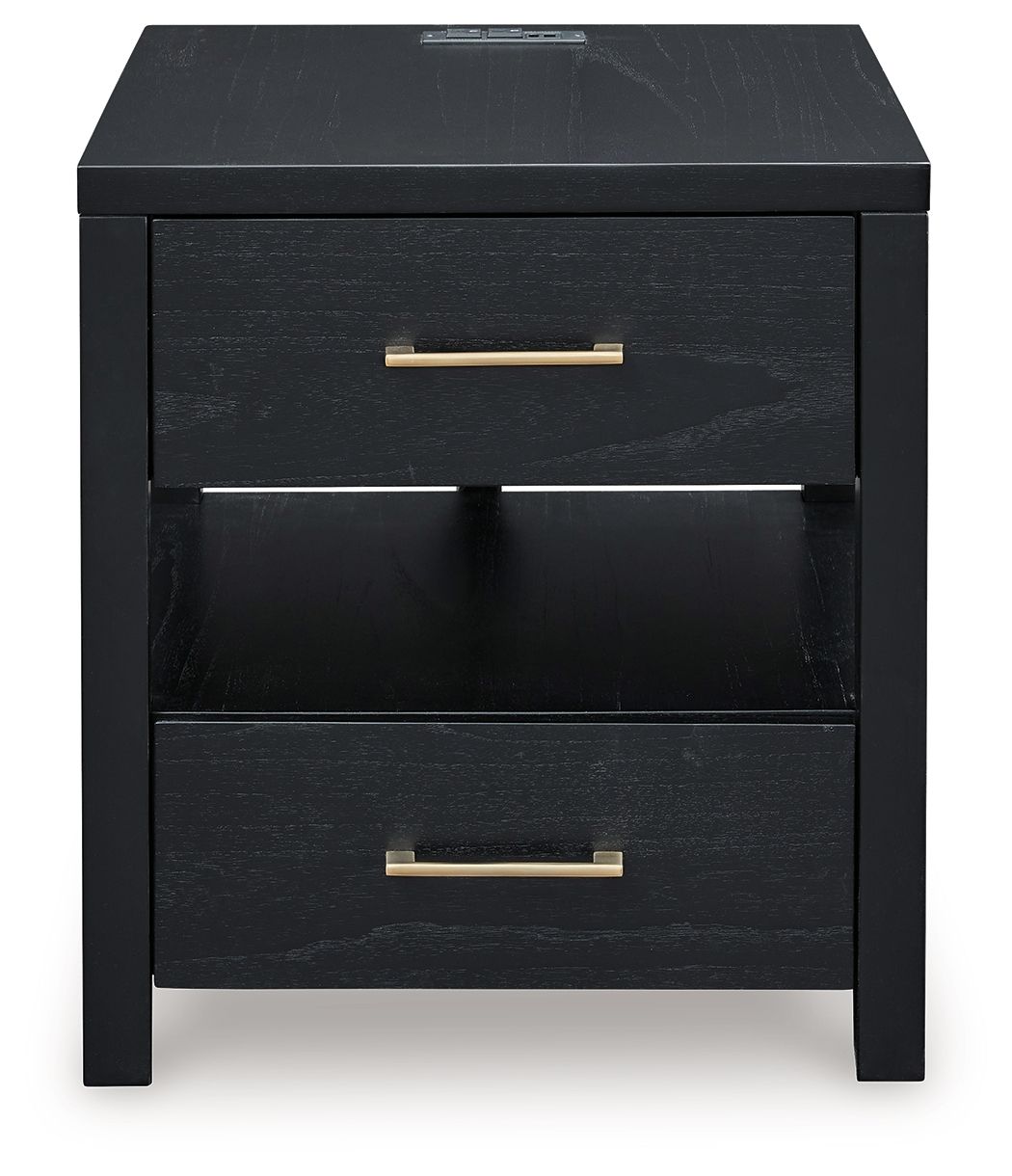 Winbardi - Black - Rectangular End Table - Hornell Furniture Outlet