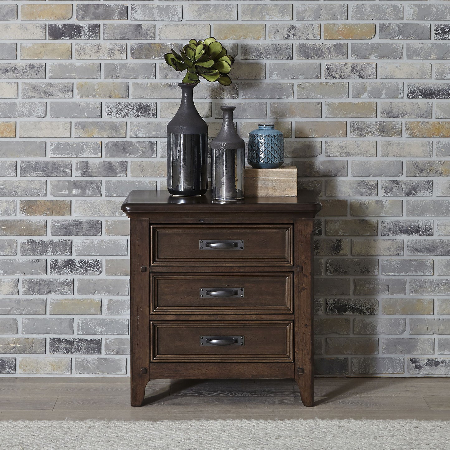 Saddlebrook - Nightstand - Dark Brown - Hornell Furniture Outlet