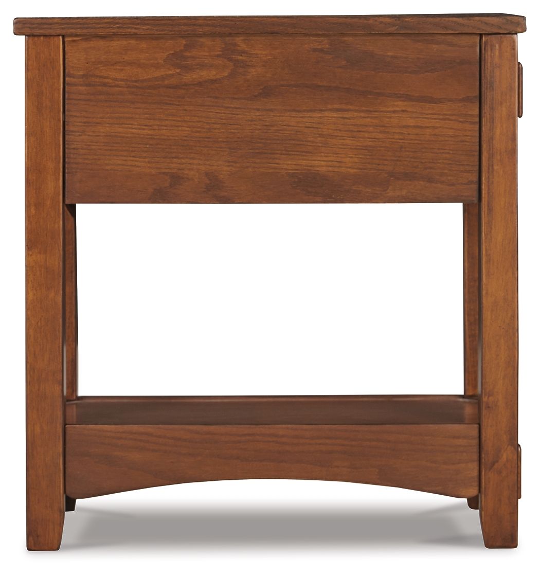 Breegin - Brown - Chair Side End Table - 1 Drawer - Hornell Furniture Outlet