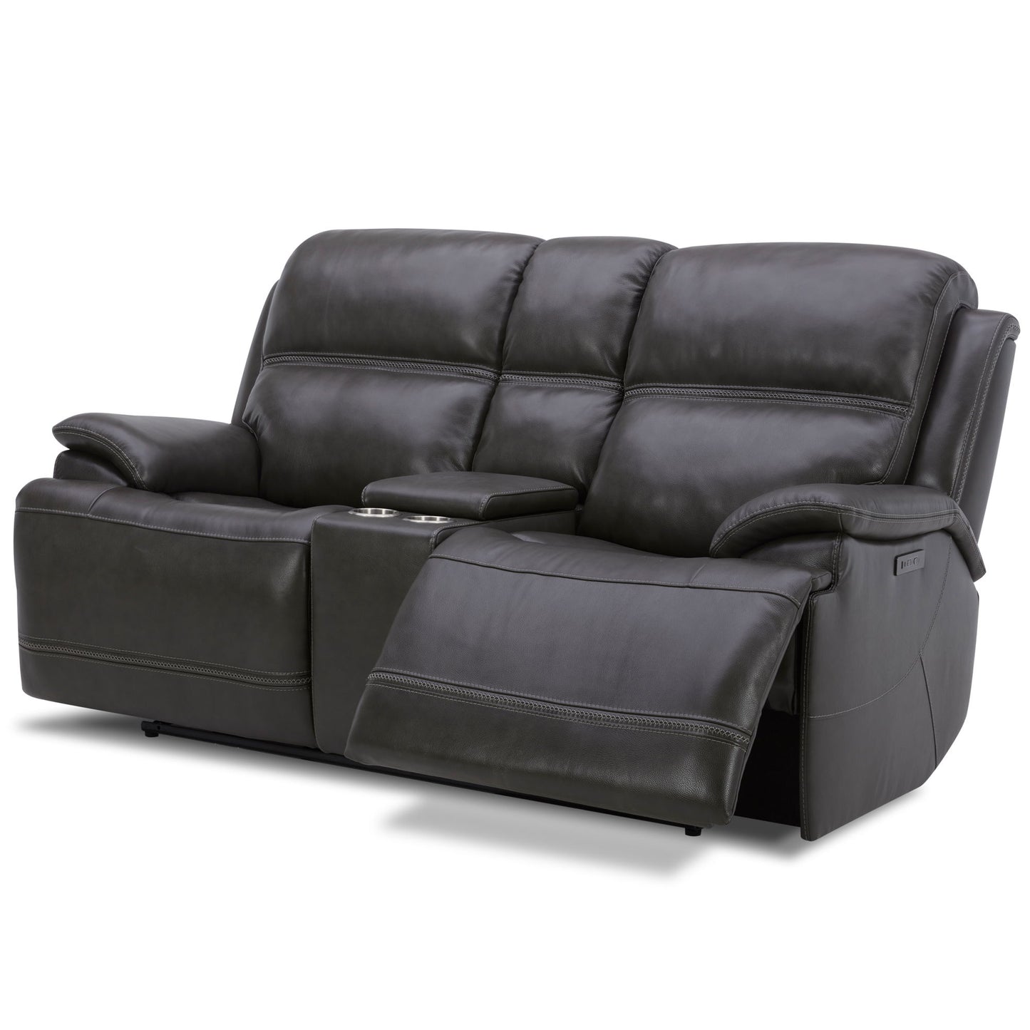Bentley - Loveseat With Console P2 & ZG - Graphite - Hornell Furniture Outlet