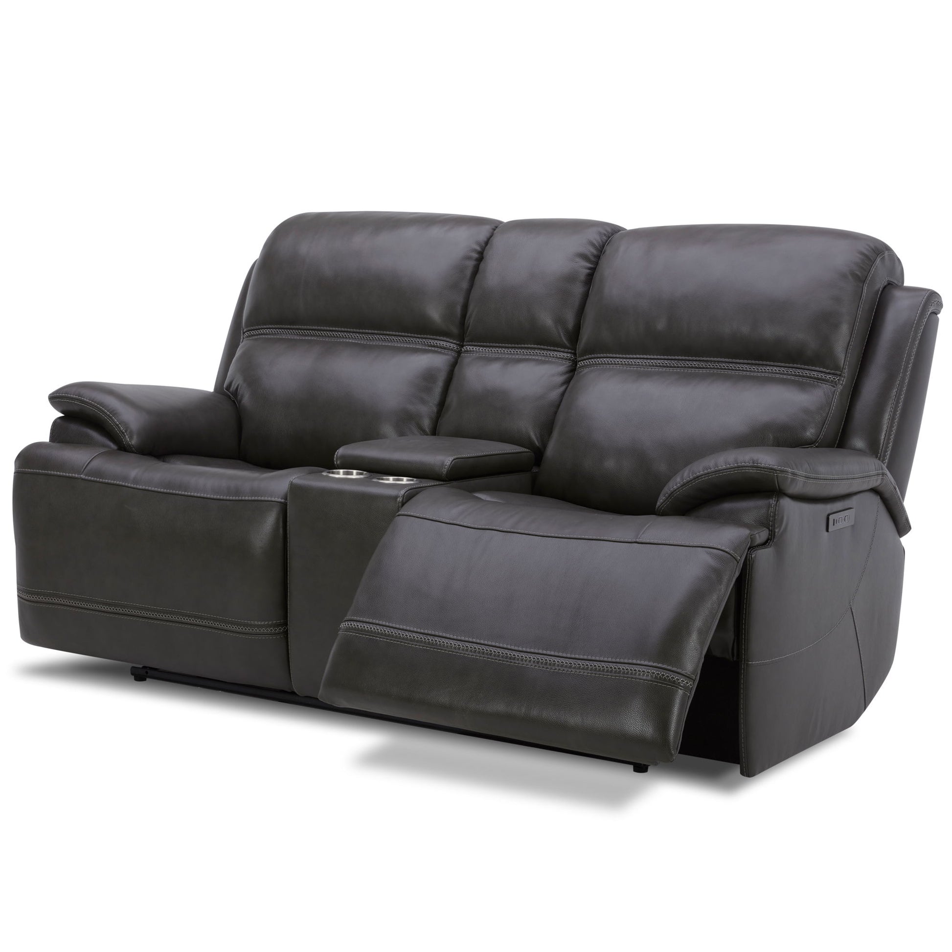 Bentley - Loveseat With Console P2 & ZG - Graphite - Hornell Furniture Outlet