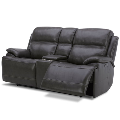 Bentley - Loveseat With Console P2 & ZG - Graphite - Hornell Furniture Outlet