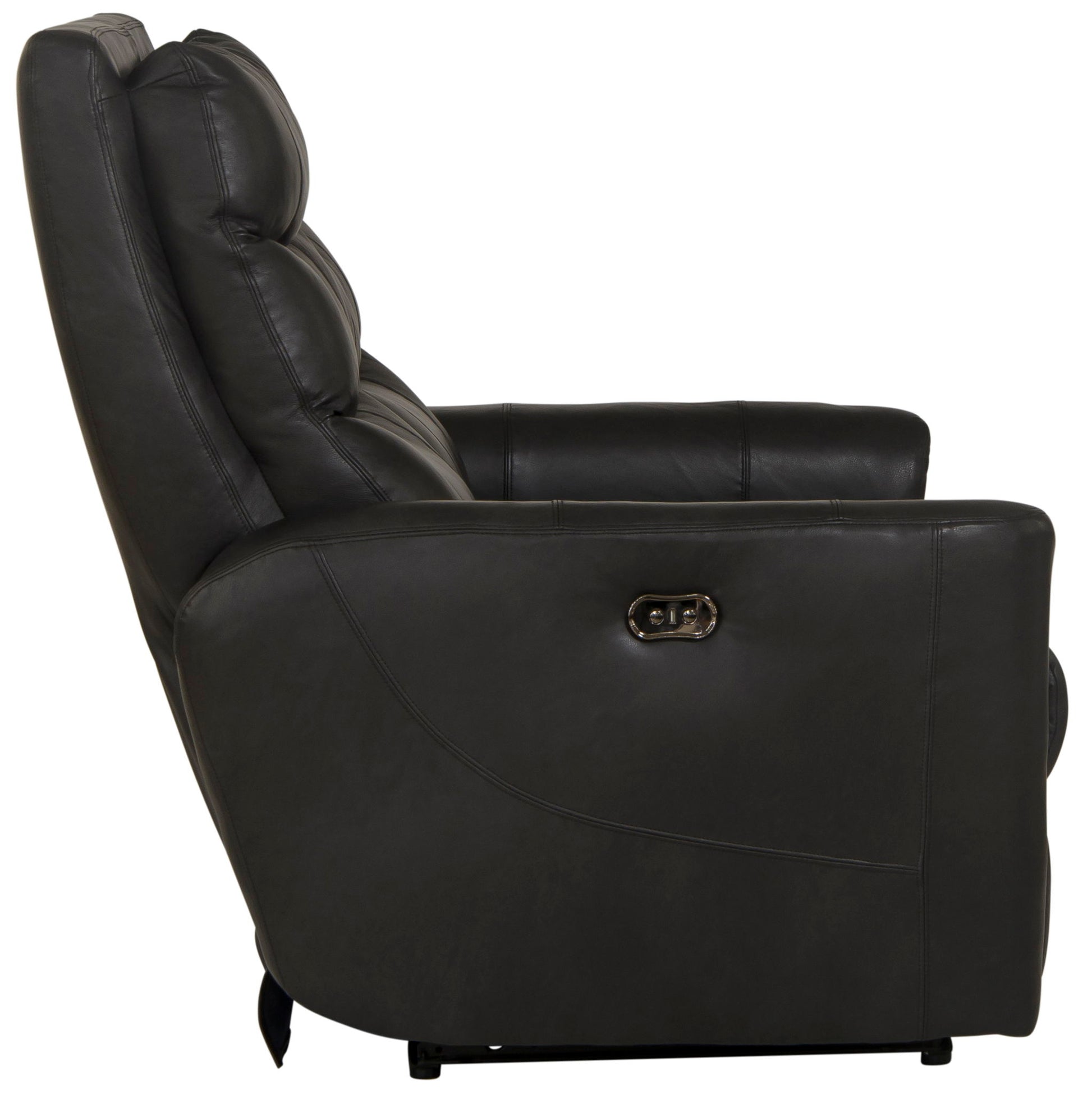 Bosa - Leather Power Reclining Loveseat - Charcoal - Hornell Furniture Outlet