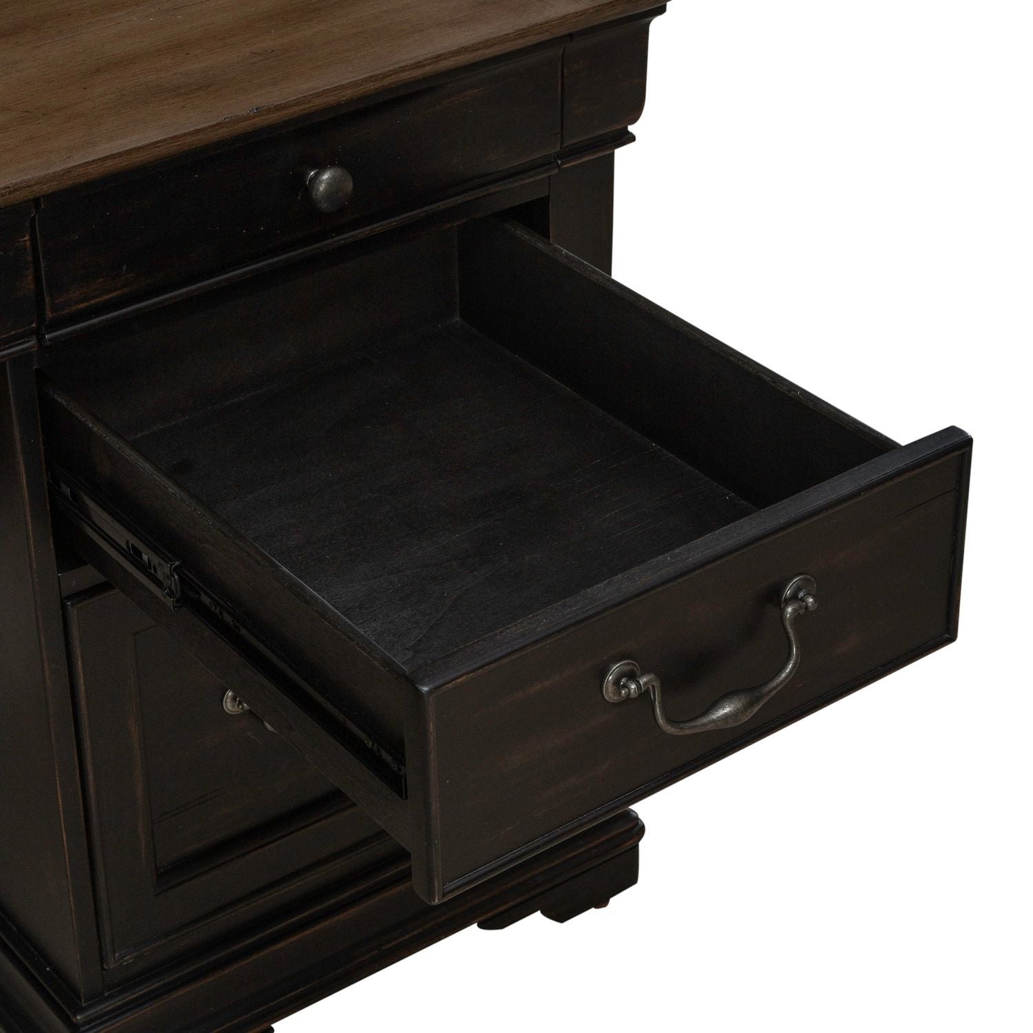 Meritage - Credenza & Hutch - Black - Hornell Furniture Outlet