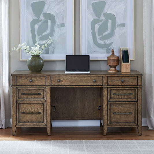 Carolina Park - Jr Executive Credenza - Brown - Hornell Furniture Outlet