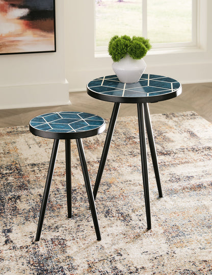 Clairbelle - Teal - Accent Table (Set of 2) - Hornell Furniture Outlet