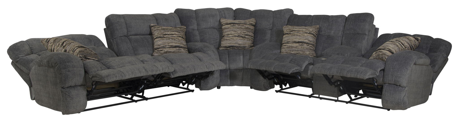 Ashland - Reclining Sectional With 4 Lay Flat Reclining Seats - Hornell Furniture Outlet