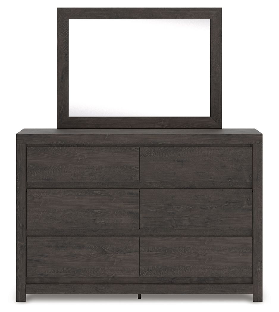 Fraluna - Charcoal - Dresser And Mirror - Hornell Furniture Outlet