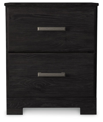 Belachime - Two Drawer Night Stand - Charcoal - Hornell Furniture Outlet