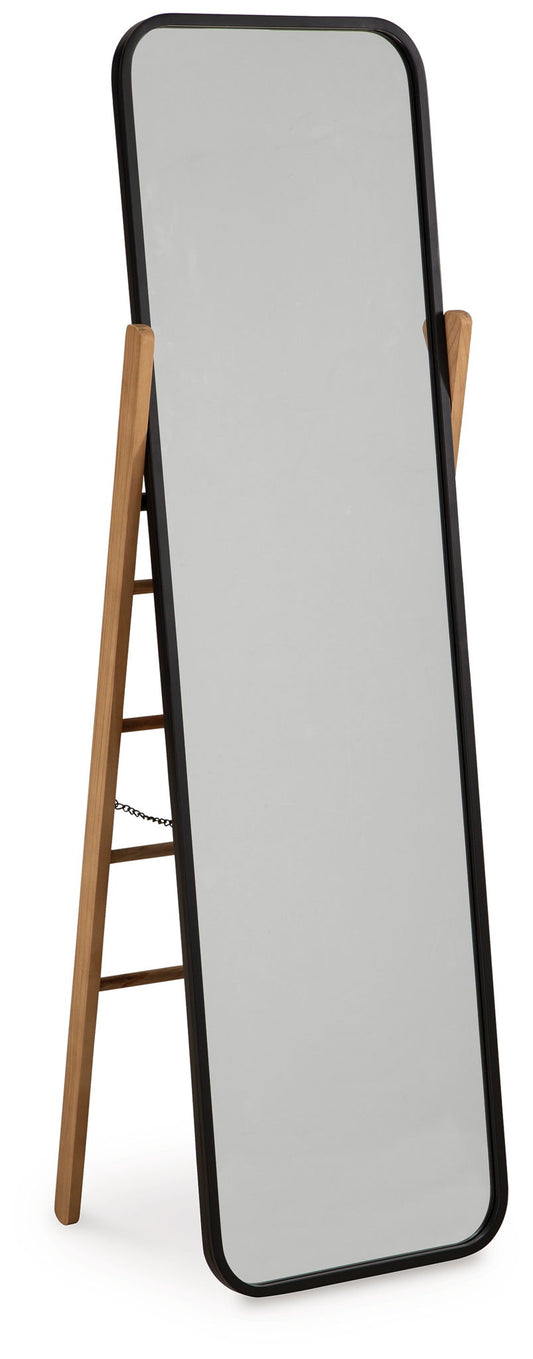 Bronick - Black / Brown - Floor Mirror - Hornell Furniture Outlet