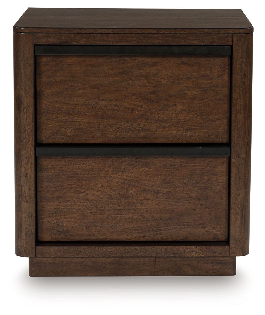 Dilenno - Dark Brown - Two Drawer Night Stand - Hornell Furniture Outlet