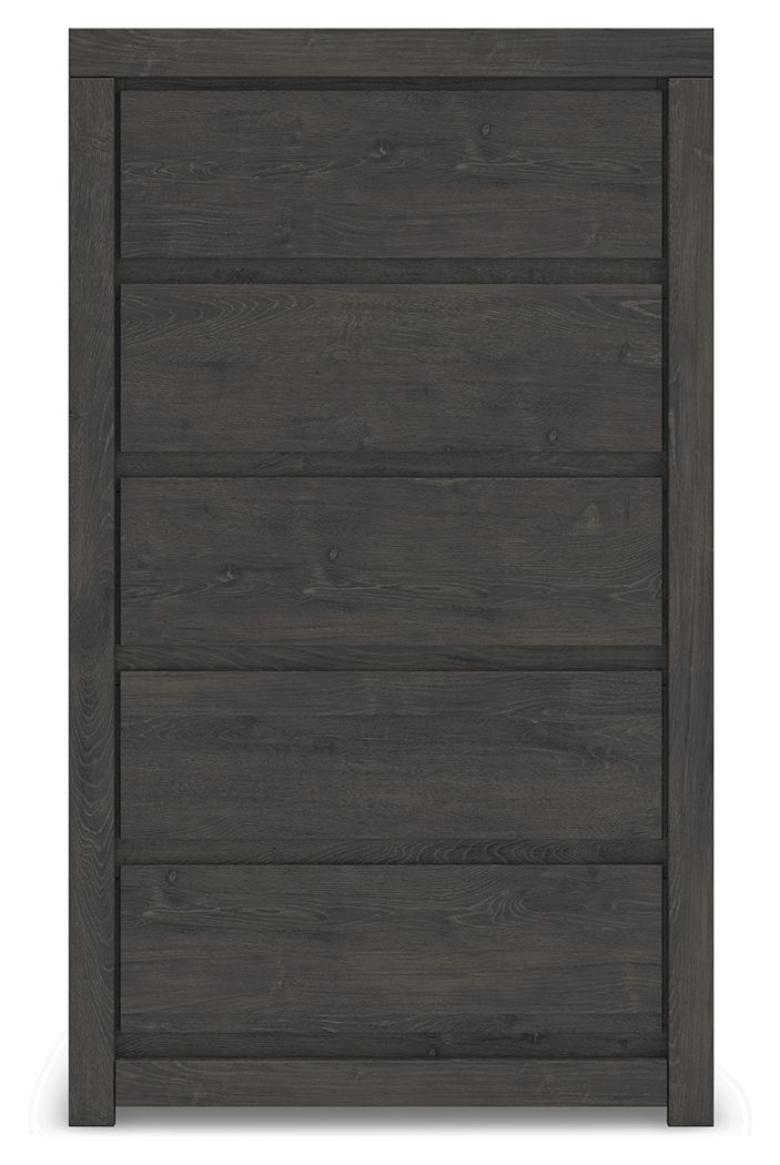 Fraluna - Charcoal - Five Drawer Chest - Hornell Furniture Outlet