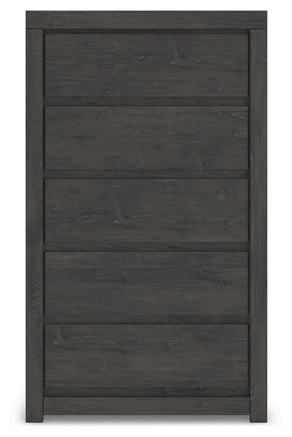 Fraluna - Charcoal - Five Drawer Chest - Hornell Furniture Outlet