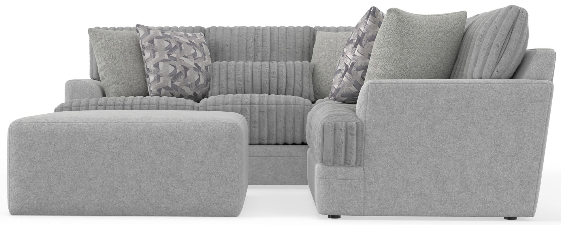 Titan - Sectional With Comfort Coil Seating, Cocktail Ottoman And Accent Pillows Included - Hornell Furniture Outlet