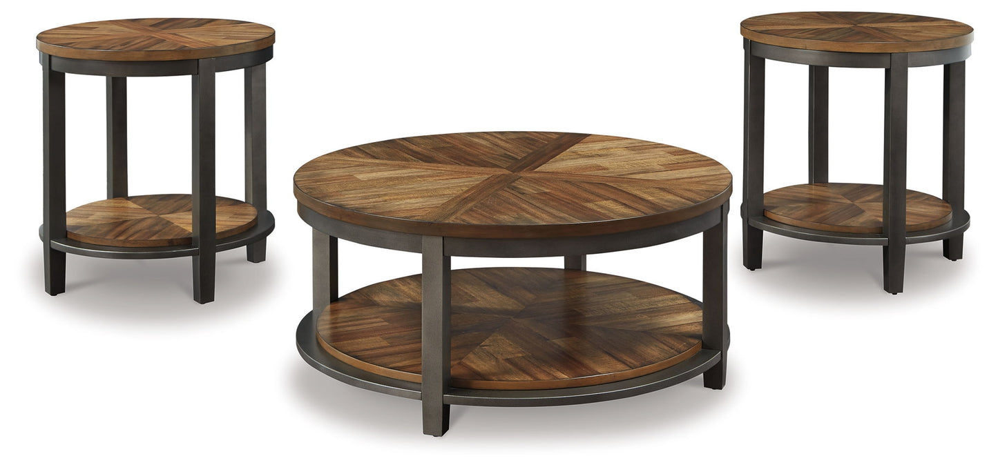 Roybeck - Occasional Table Set (Set of 3) - Light Brown / Bronze - Hornell Furniture Outlet