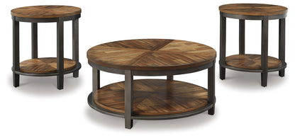 Roybeck - Occasional Table Set (Set of 3) - Light Brown / Bronze - Hornell Furniture Outlet