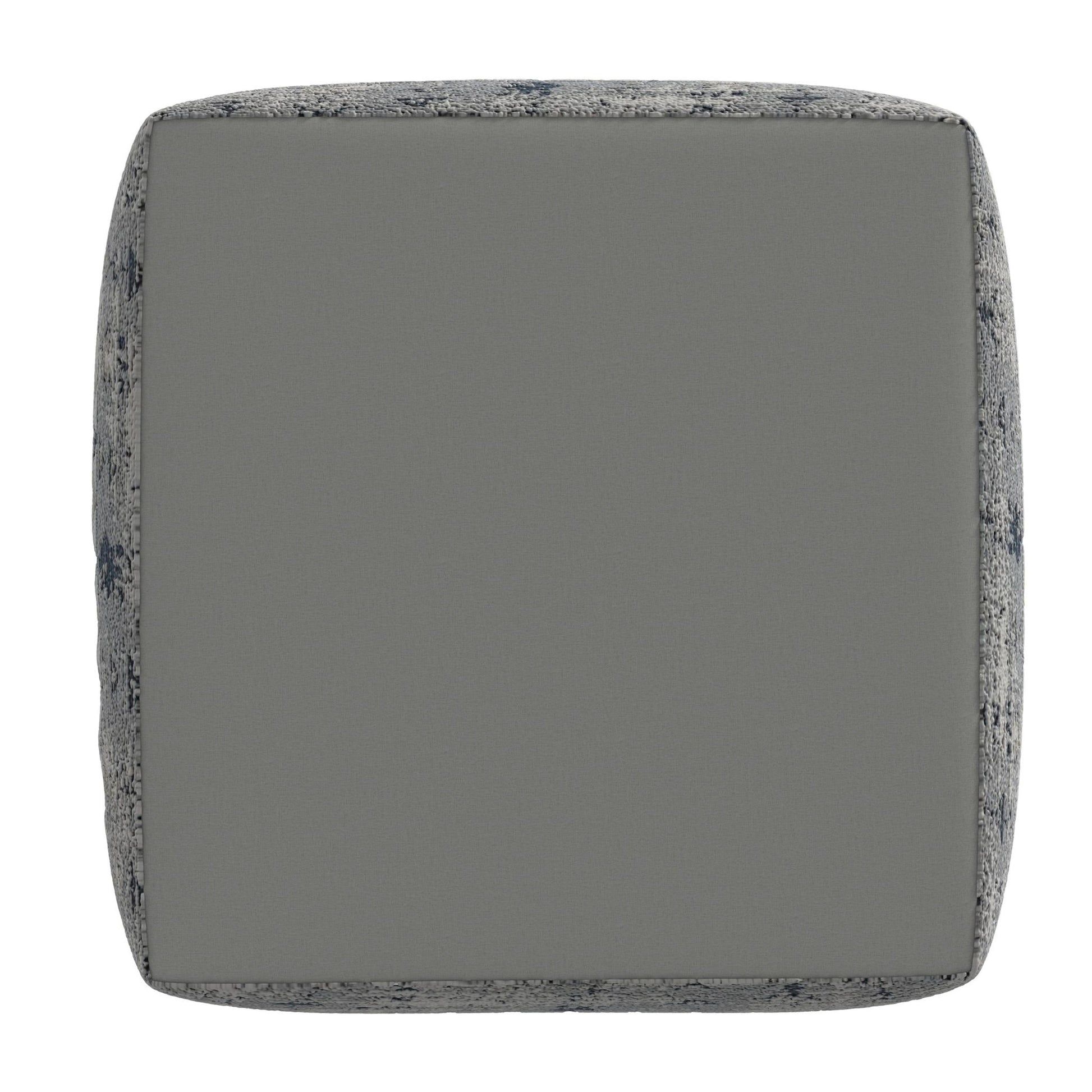 Kira - Jacquard Woven Pouf - Green - Hornell Furniture Outlet