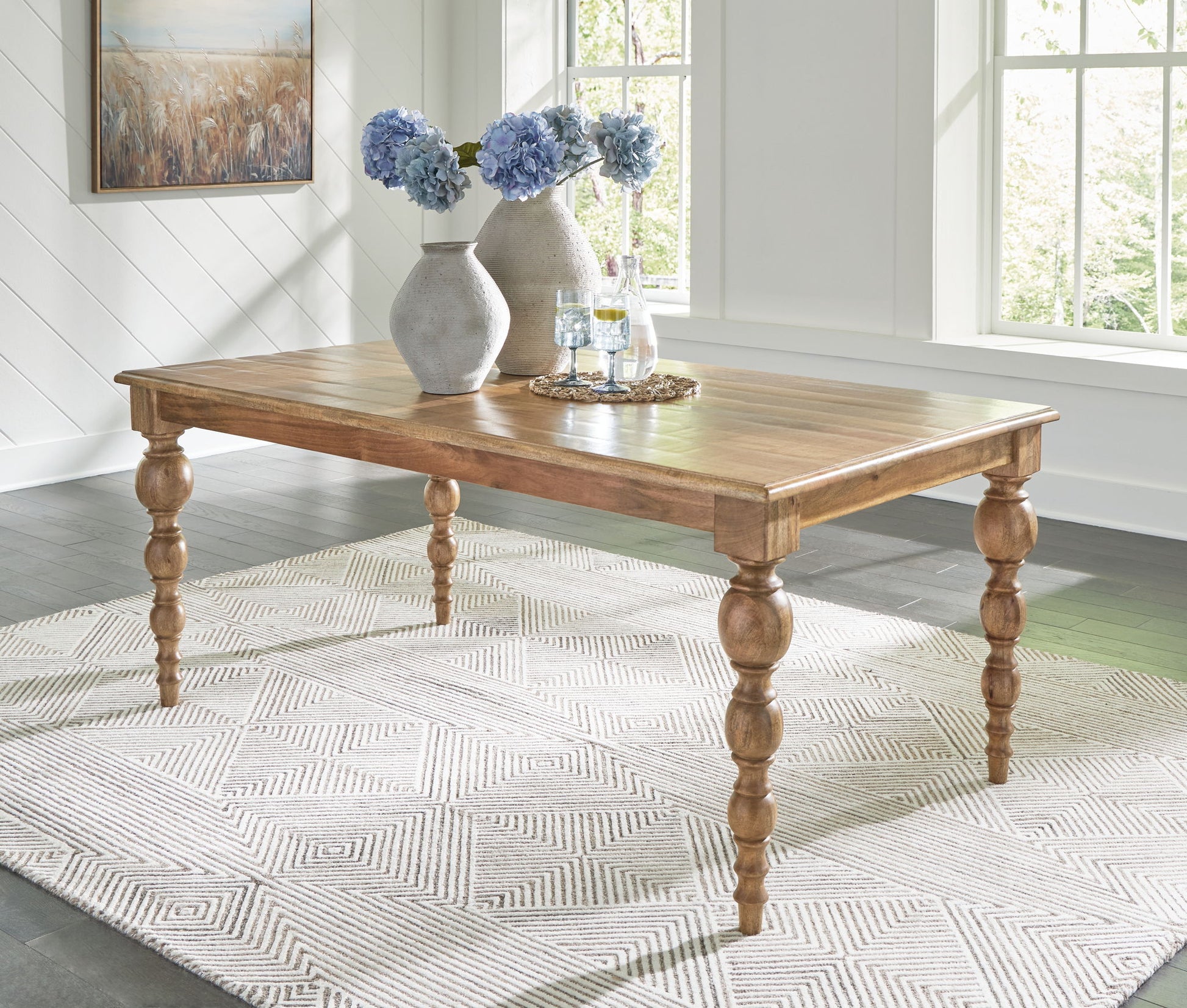 Rybergston - Light Brown - Rectangular Dining Room Table - Hornell Furniture Outlet