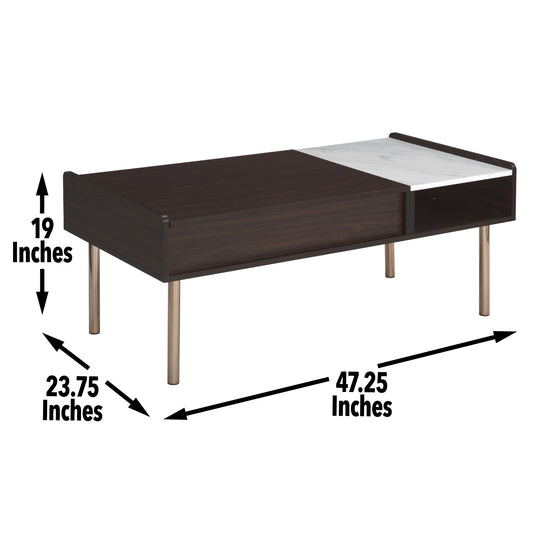 Carrie - Lift - Top Coffee Table - Brown - Hornell Furniture Outlet