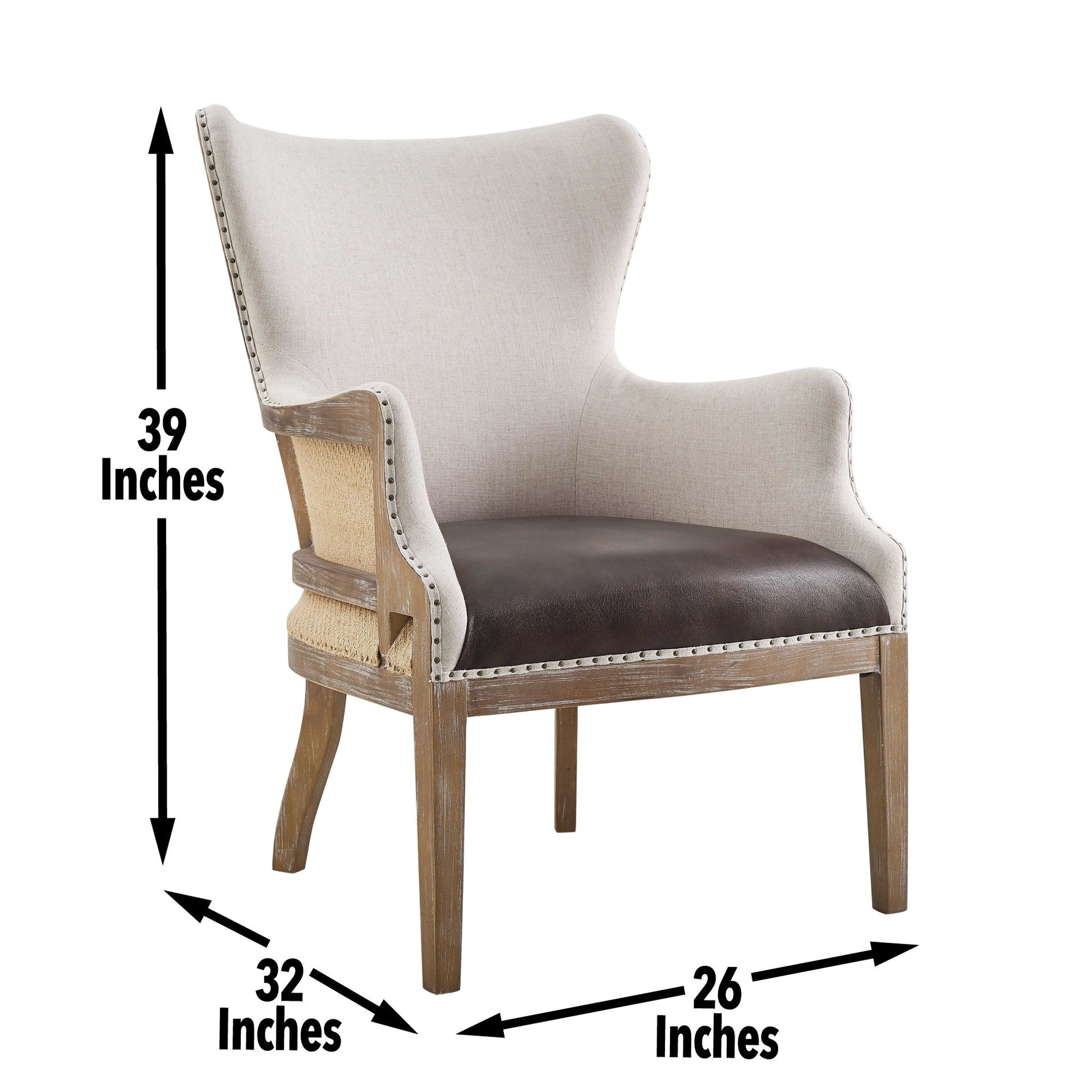 George - Wingback Accent Chair - Two Tone - Hornell Furniture Outlet