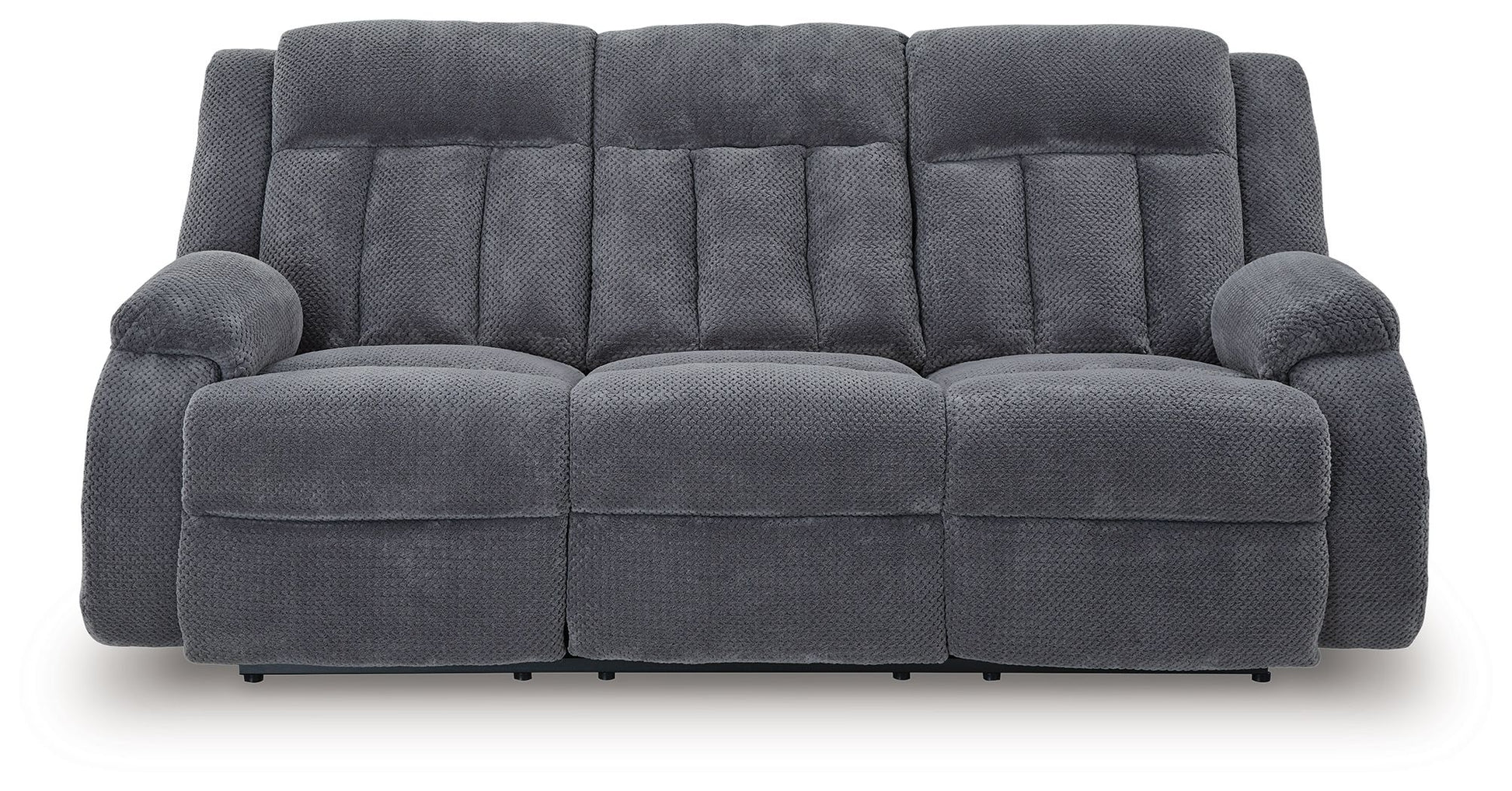 Observation - Steel - Reclining Power Sofa With Drop Down Table - Hornell Furniture Outlet