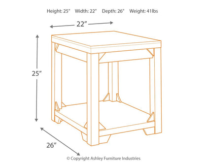 Fregine - Whitewash - Rectangular End Table - Hornell Furniture Outlet