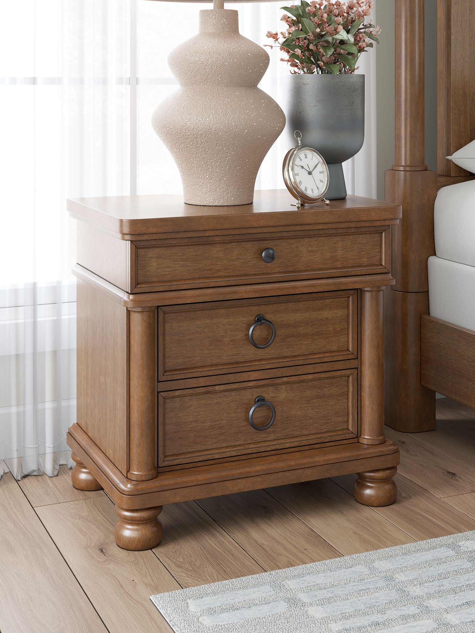 Rowlenstown - Three Drawer Night Stand - Hornell Furniture Outlet