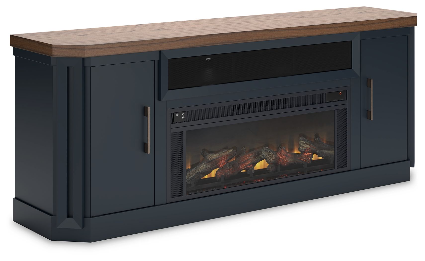 Landocken - Two - tone - 83" TV Stand With Electric Fireplace - Hornell Furniture Outlet