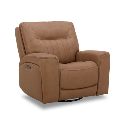 Bennett - Swivel Glider Recliner P2 - Butternut - Butternut Leather - Hornell Furniture Outlet