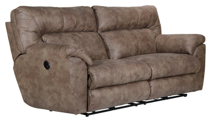 Hollins - 88" Power Reclining Sofa - Coffee - Hornell Furniture Outlet