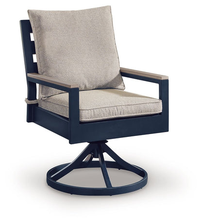 East Beach - Swivel Chair With Cushion (Set of 2) - Blue - Hornell Furniture Outlet