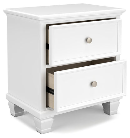 Fortman - White - Two Drawer Night Stand - Hornell Furniture Outlet
