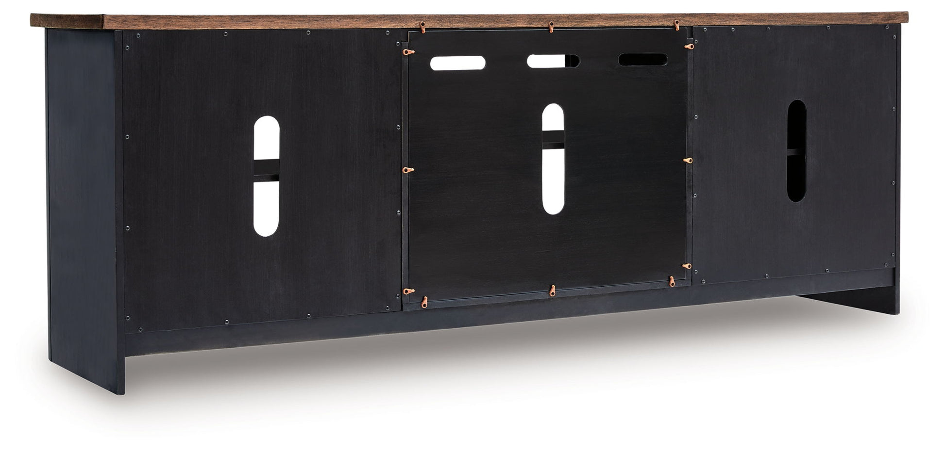 Wildenauer - Brown / Black - XL TV Stand With Fireplace Option - Hornell Furniture Outlet