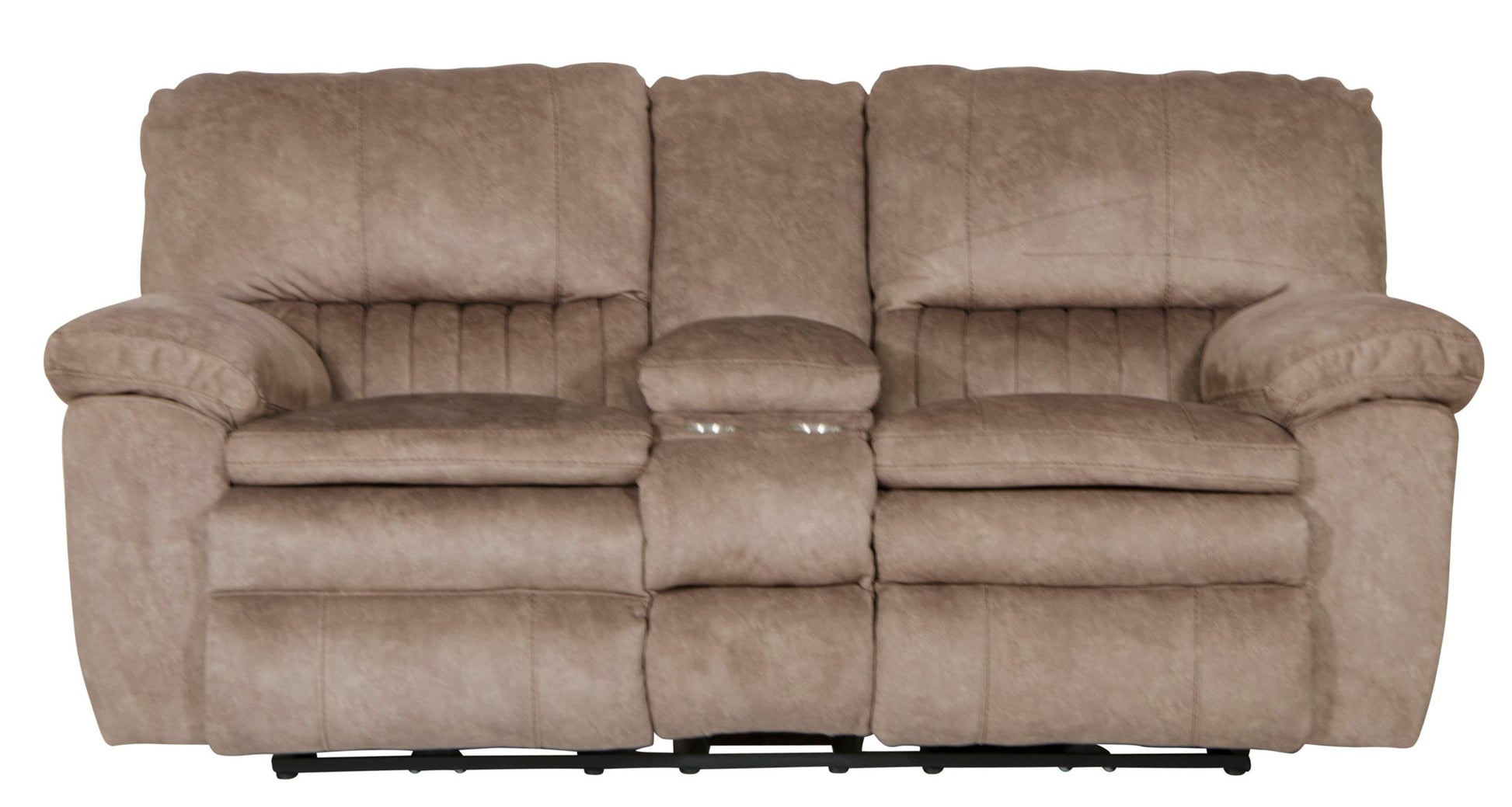 Reyes - Lay Flat Reclining Console Loveseat With Storage & Cupholders - Hornell Furniture Outlet