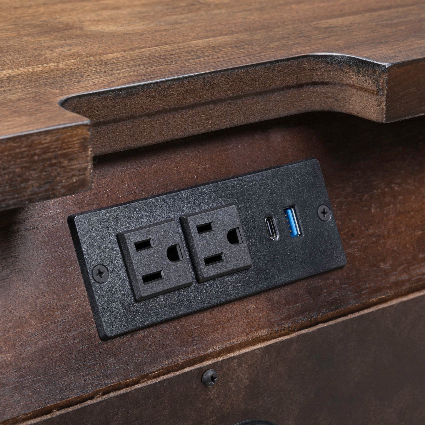 Harrison Heights - Nightstand With Charging Station - Sienna - Hornell Furniture Outlet