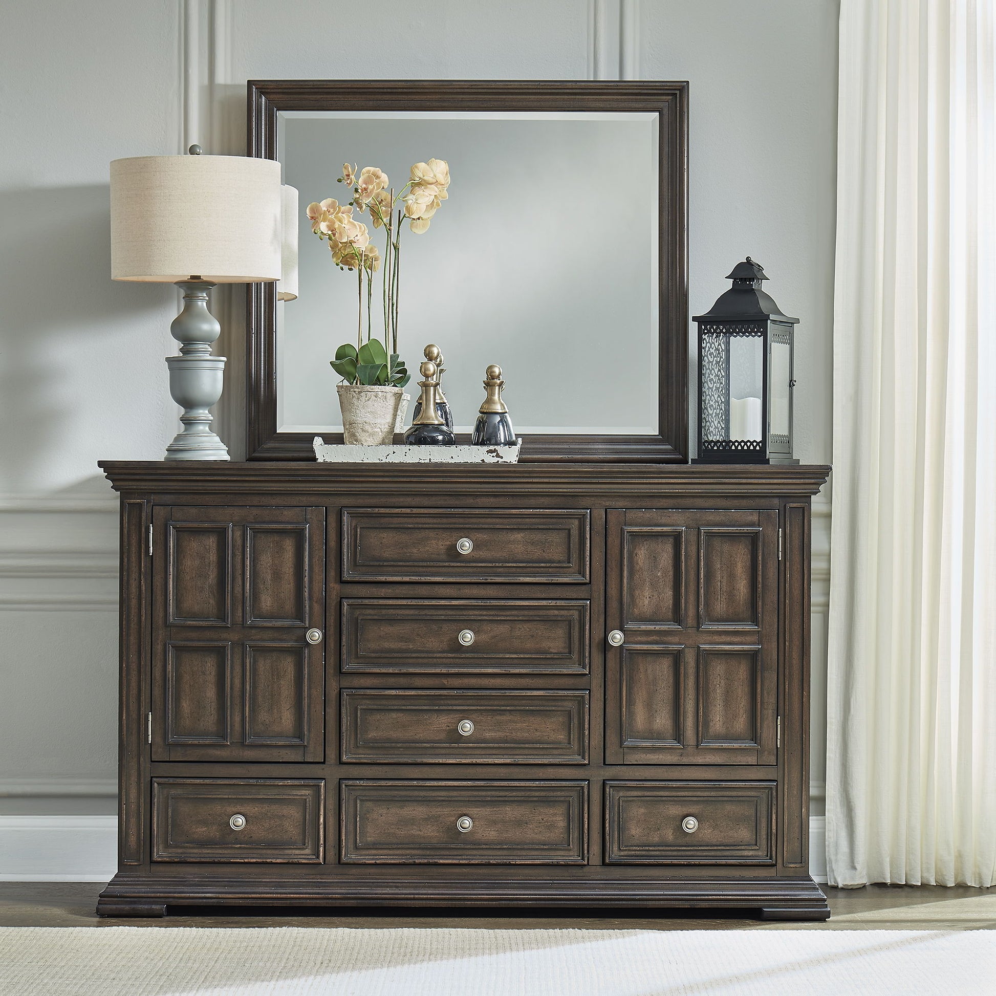 Big Valley - Dresser & Mirror - Hornell Furniture Outlet