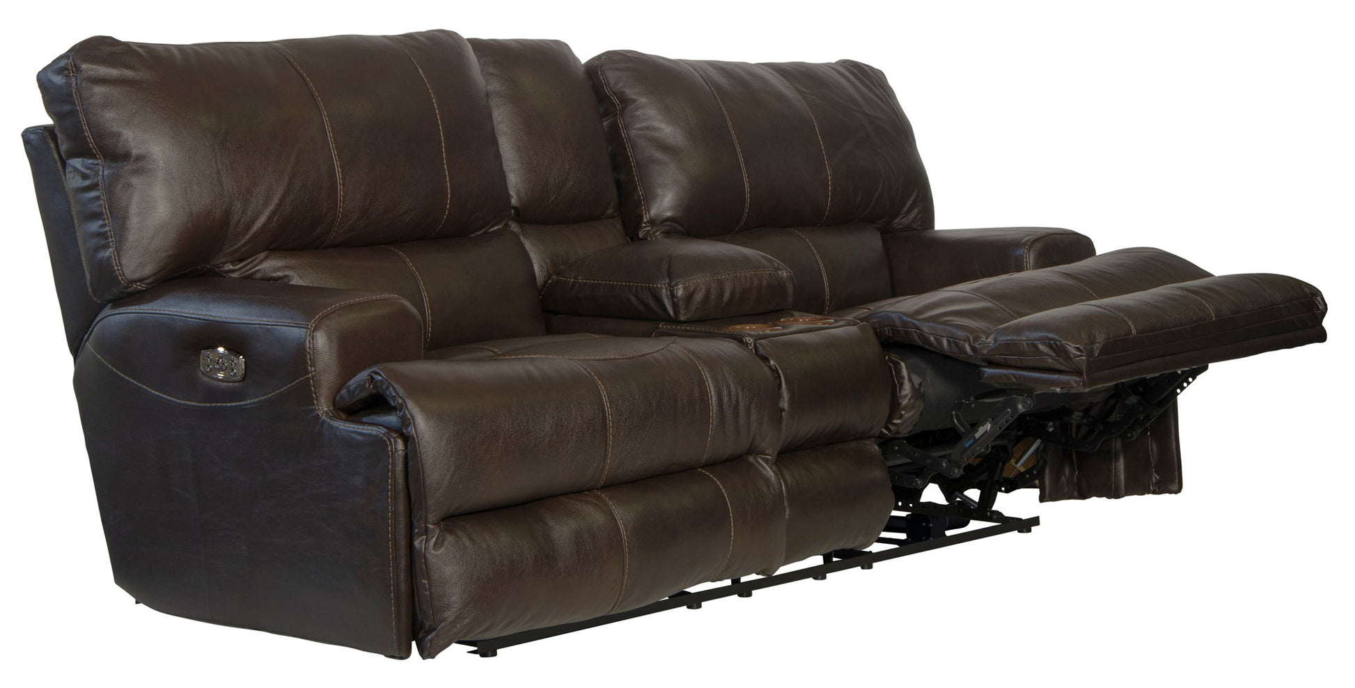 Wembley - Power Headrest With Lumbar Lay Flat Reclining Console Loveseat - Hornell Furniture Outlet