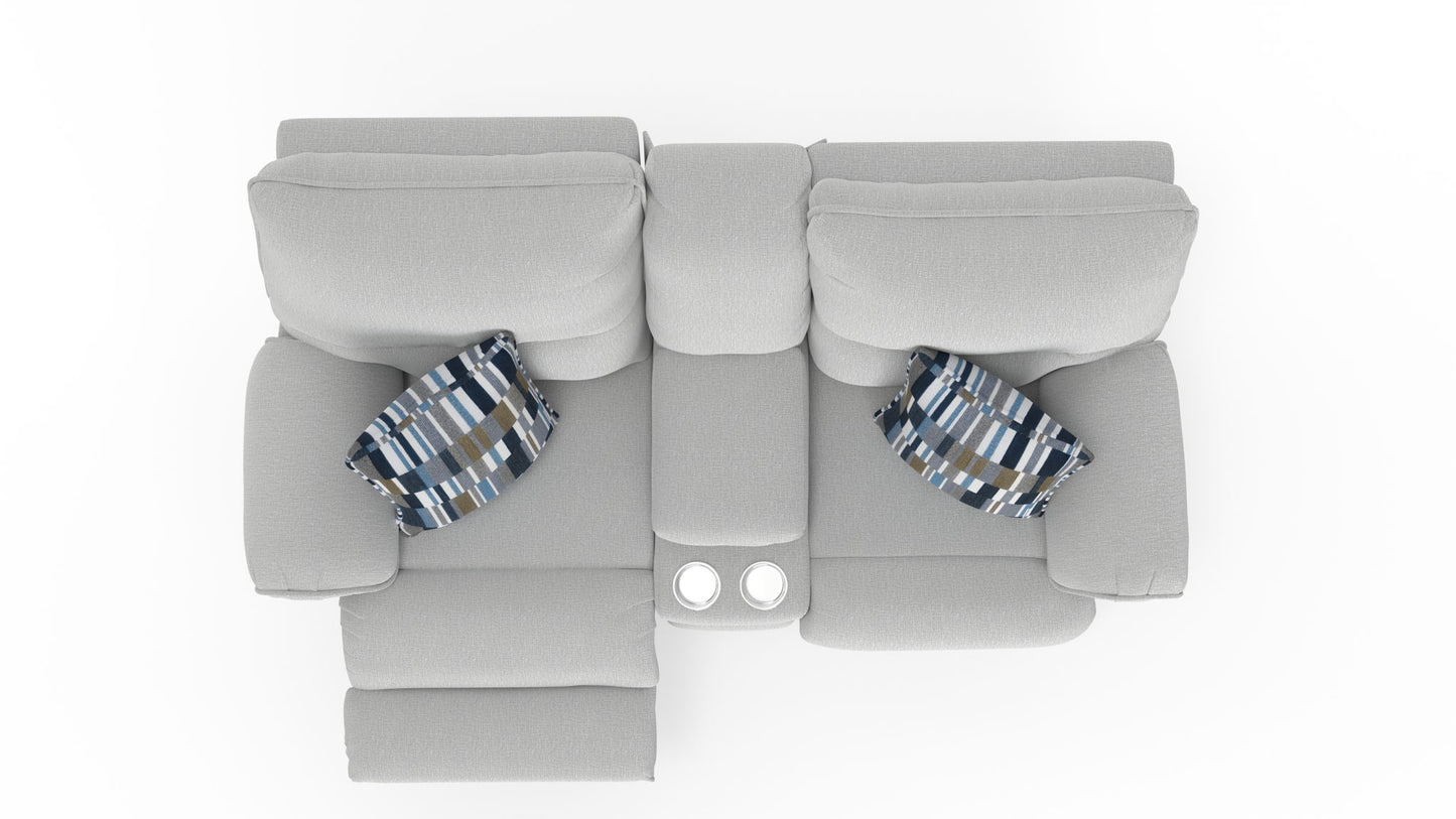 Lenny - Power Lay Flat Reclining Console Loveseat - Hornell Furniture Outlet