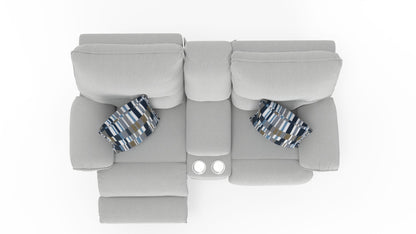 Lenny - Power Lay Flat Reclining Console Loveseat - Hornell Furniture Outlet