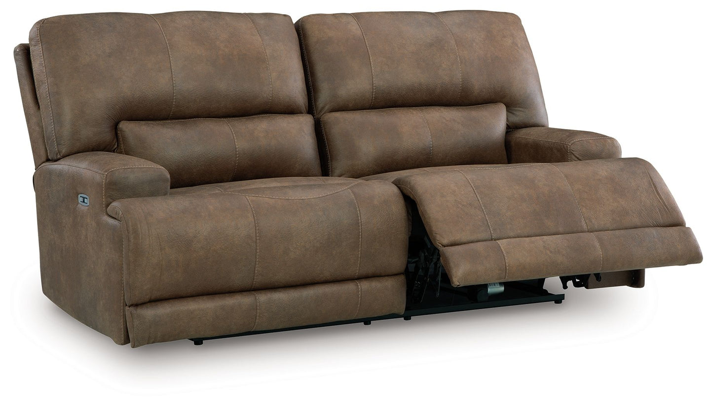 Beckley Place - Earth - 2 Seat Power Reclining Sofa With Adjustable Headrest - Hornell Furniture Outlet