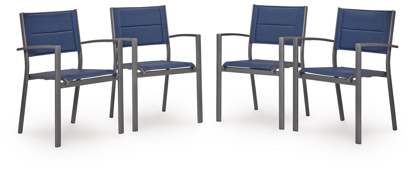 Rocky Creek - Sling Arm Chair (Set of 4) - Blue / Gray - Hornell Furniture Outlet