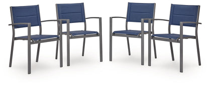 Rocky Creek - Sling Arm Chair (Set of 4) - Blue / Gray - Hornell Furniture Outlet