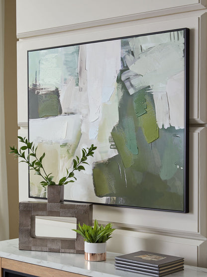 Vinick - Green / Gray / White - Wall Art - Hornell Furniture Outlet