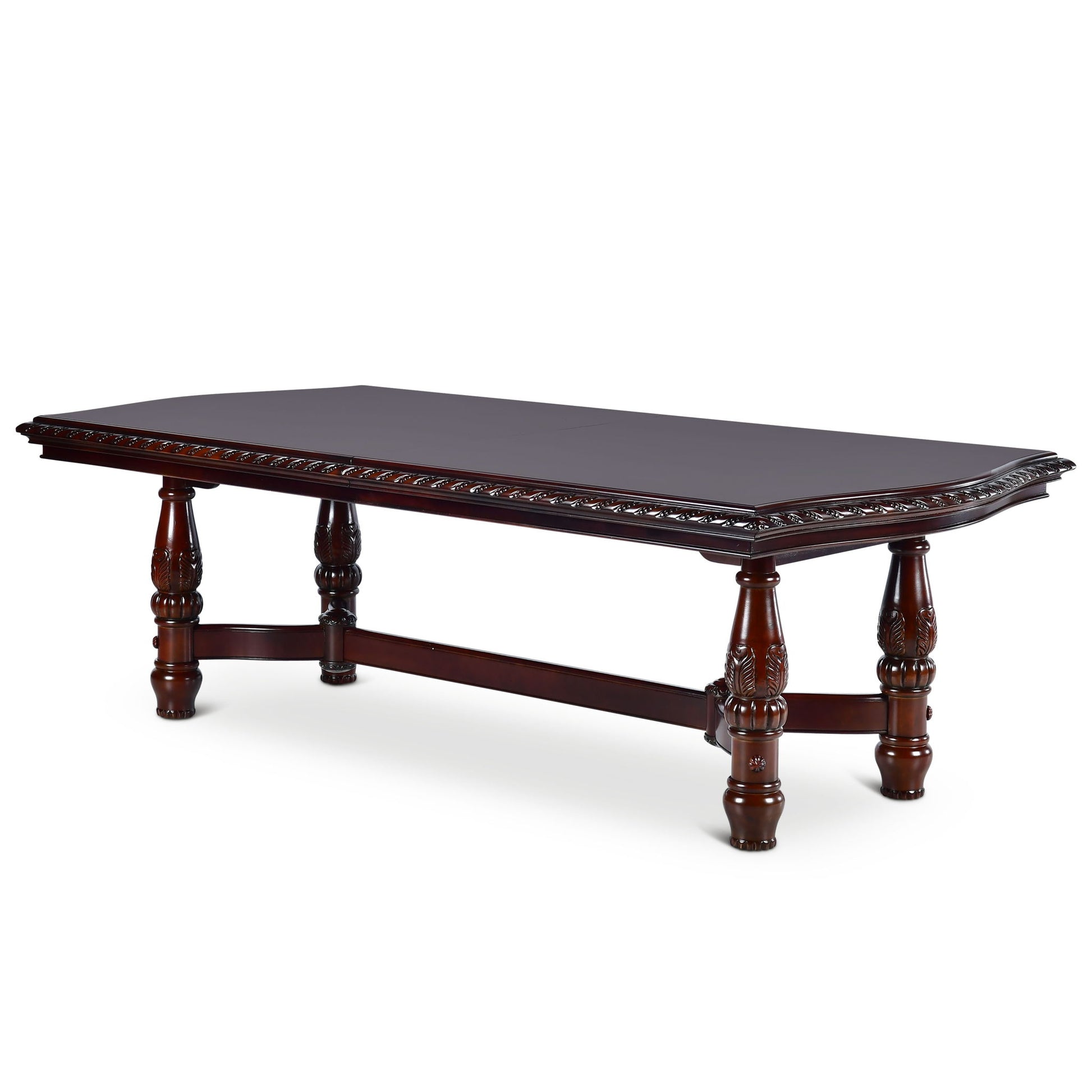 Antoinette - Ped Table With Leaf - Dark Brown - Hornell Furniture Outlet
